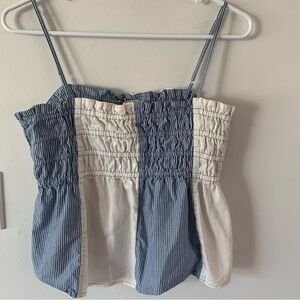 American Eagle Outfitters Blue and Stripe White Rousing Tank Women’s M Medium